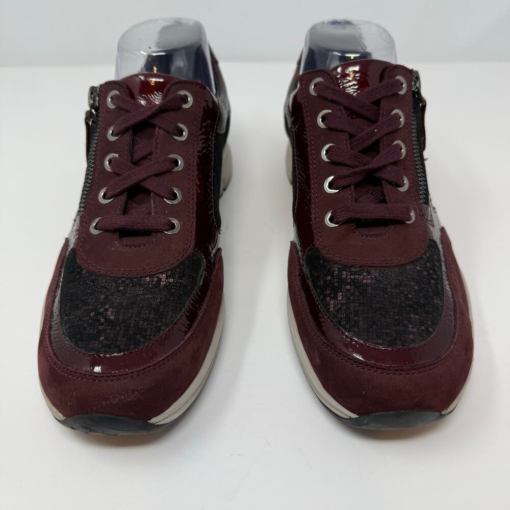 Mephisto YLONA Sneakers Women's 8.5 Marron Patent Leather Accents Metallic - Picture 5 of 13